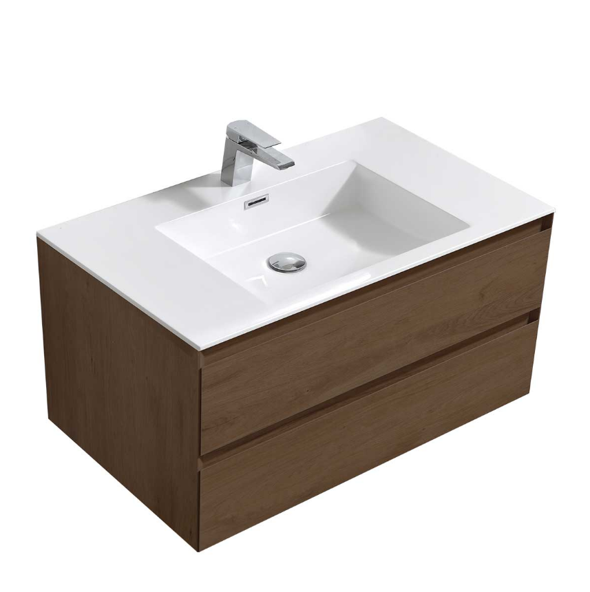 База под раковину VINCEA Luka 1000 подвесная, 2 выкатных ящика soft-close, T.Oak