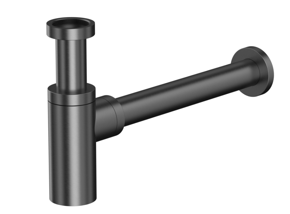 Сифон для умывальника декоративный WHITECROSS A186GM (оружейная сталь)