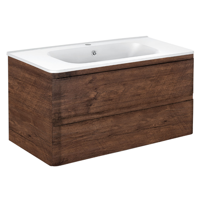 База под раковину VINCEA Vico 1000 подвесная, 2 выкатных ящика soft close, R.Wood