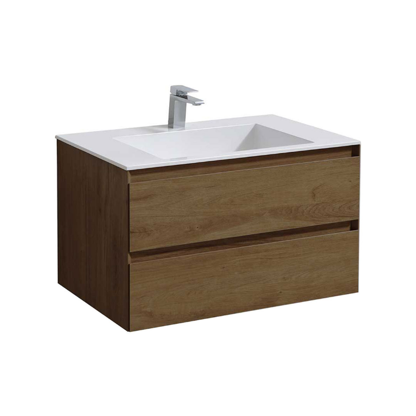 База под раковину VINCEA Luka 800 подвесная, 2 выкатных ящика soft-close, T.Oak