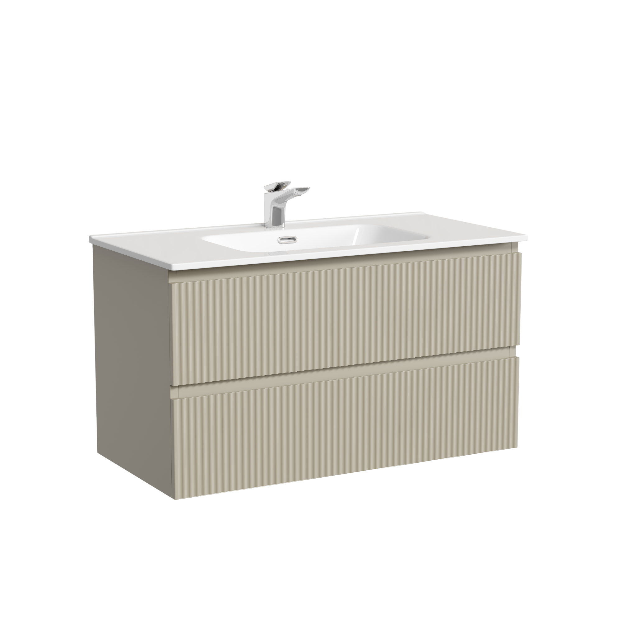 Тумба подвесная Sancos Snob R, два ящика, доводчики, 890х445х500 мм, арт. SNR90CE, Beige Soft