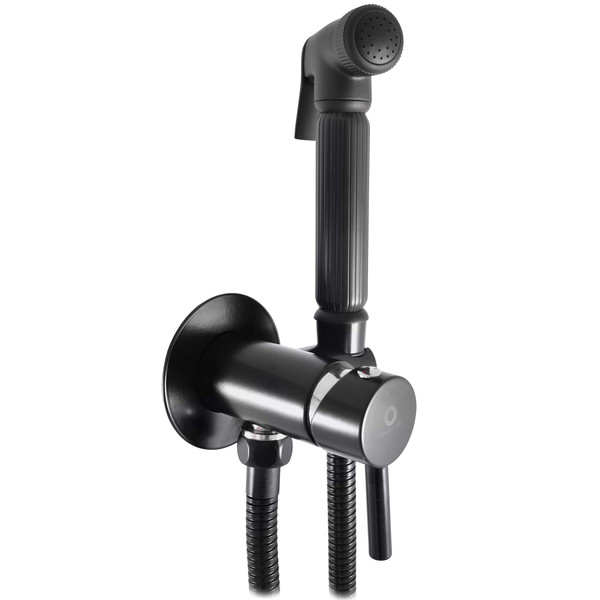 Смеситель для биде скрытого монтажа с гигиеническим душем СЕНА ЧЁРНЫЙ SE843/1CMATC