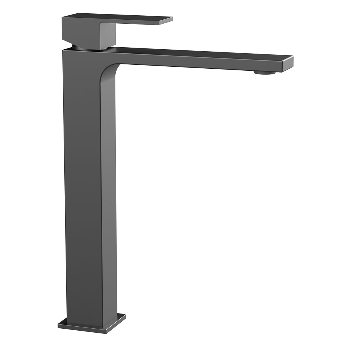 Смеситель для накладной раковины Vincea Cube VBF-1C02GM вороненая сталь