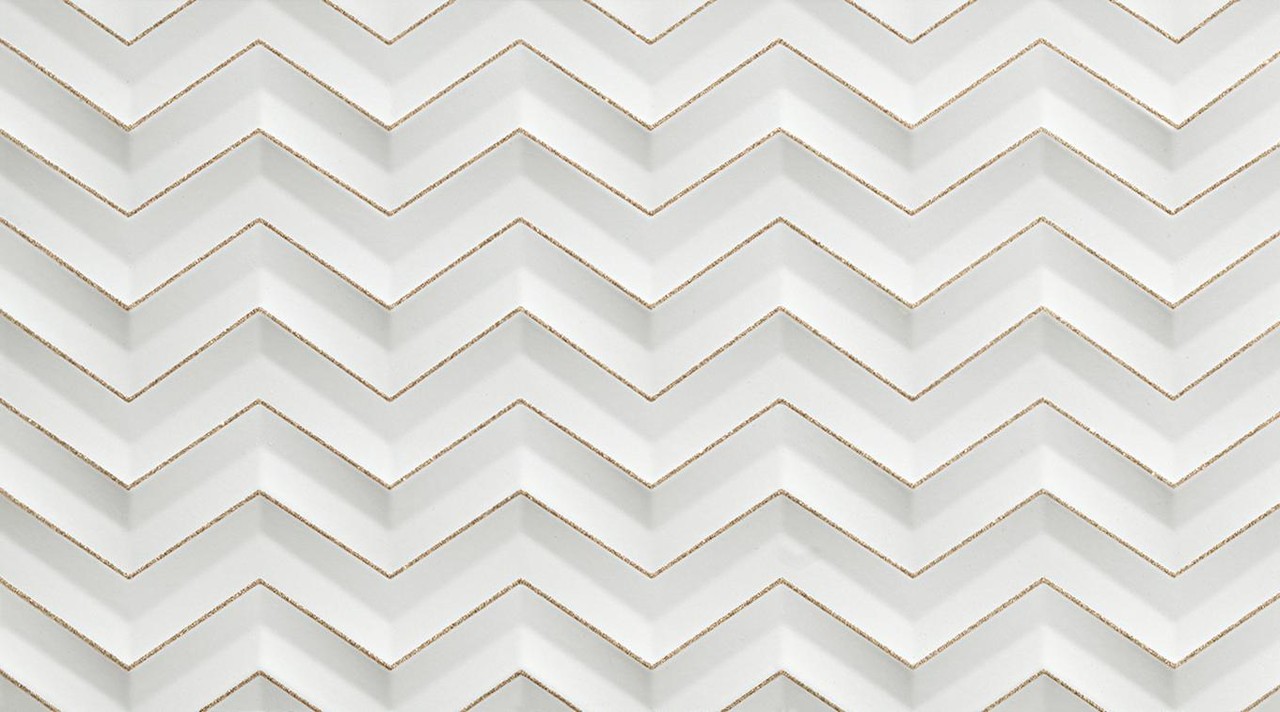 Керамическая плитка Atlas Concorde 3D White Chevron Glitter Matt 30.5x56
