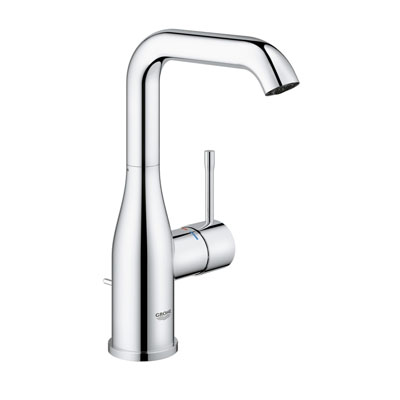 Смеситель для раковины GROHE Essence+ с высоким изливом, сливной гарнитур 32628001