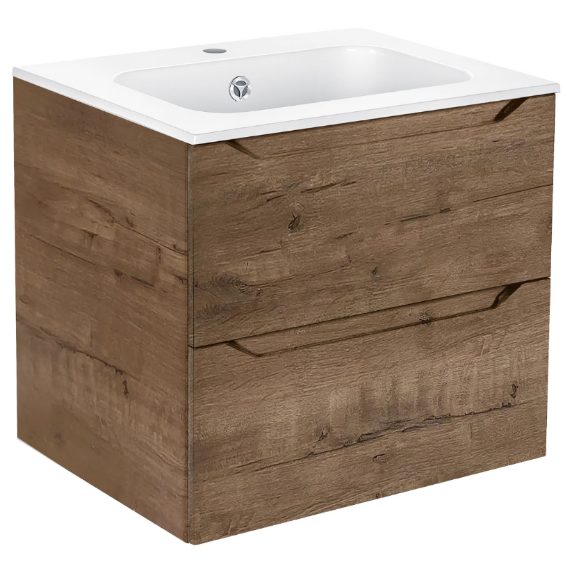 База под раковину VINCEA Norma 600 подвесная, 2 выкатных ящика soft close, V.Oak VMC-2N600VO