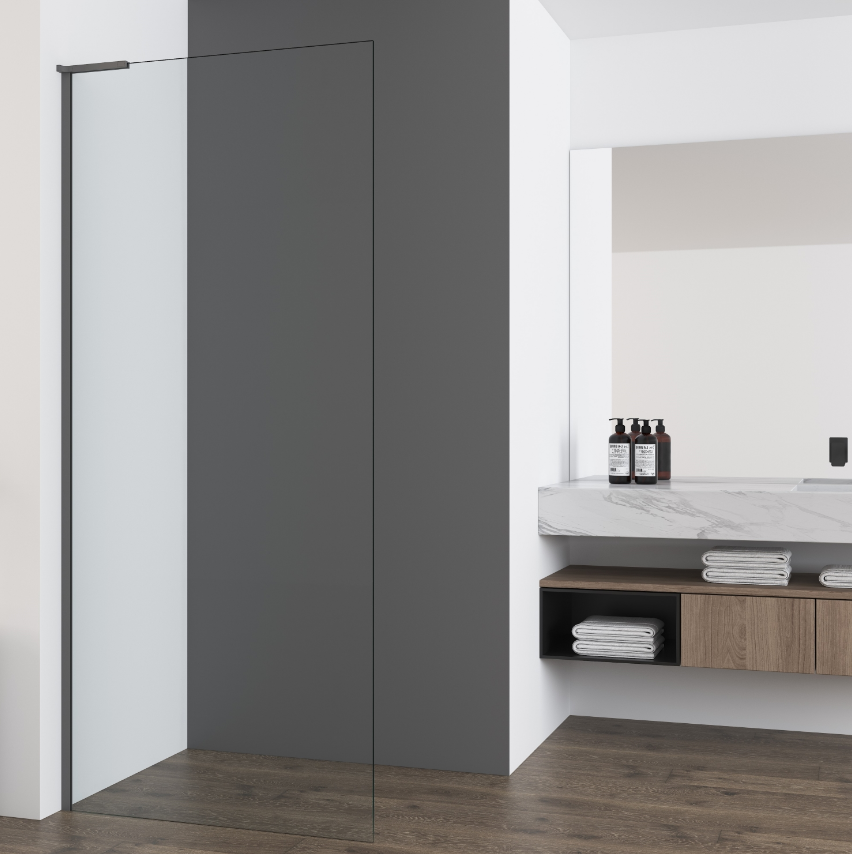 Душевая перегородка Волк-Ин (Walk-In) VSW-7HA700CLGM, 700*2000, вороненая сталь, стекло прозрачное