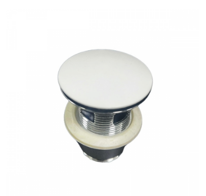 Донный клапан для ванны АСТРА-ФОРМ Click-Clack, (покрытие ГЕЛЬ), глянец белый