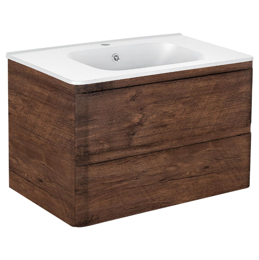 База под раковину VINCEA Vico 800 подвесная, 2 выкатных ящика soft close, R.Wood
