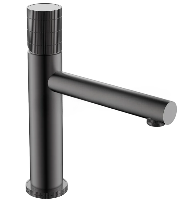 Смеситель для раковины Vincea Groove VBF-4G1GM вороненая сталь