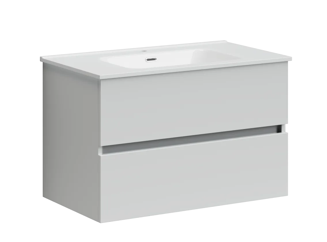 Тумба подвесная Sancos Urban, два ящика, доводчики, 790х450х550 мм, арт. UR80W, Bianco lucido