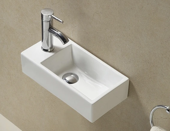 Подвесная белая раковина для ванной (чаша справа) Gid N9270R