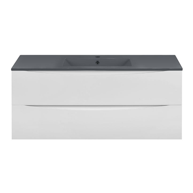 База под раковину VINCEA Mia 1200 подвесная, 2 выкатных ящика soft close, G.White