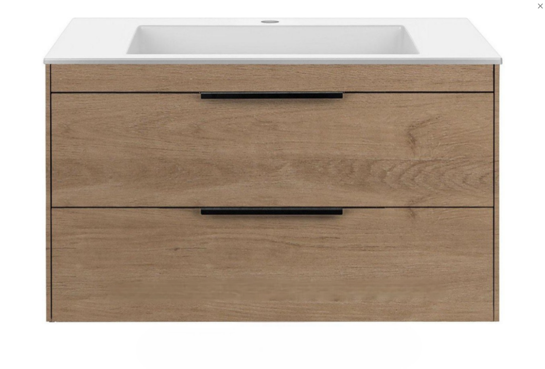 База под раковину VINCEA Chiara 2D 800 подвесная, 2 выкатных ящика soft close, N.Oak