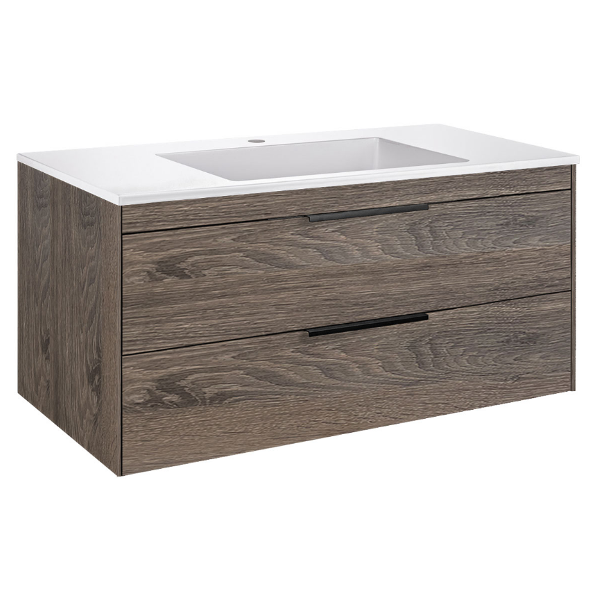База под раковину Chiara 2D 1000 подвесная, 2 выкатных ящика soft-close, R.Oak