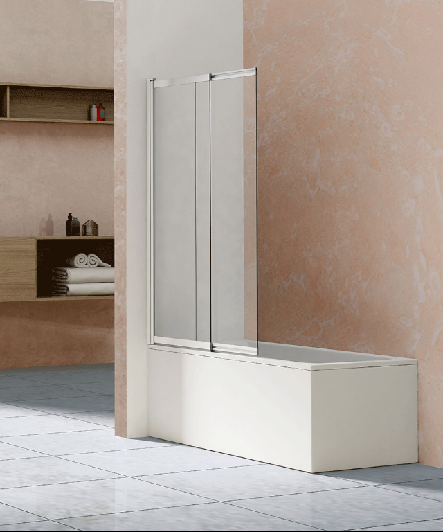 Душевая шторка на ванну VSB-1E100CL, 1000*1450, хром, стекло прозрачное