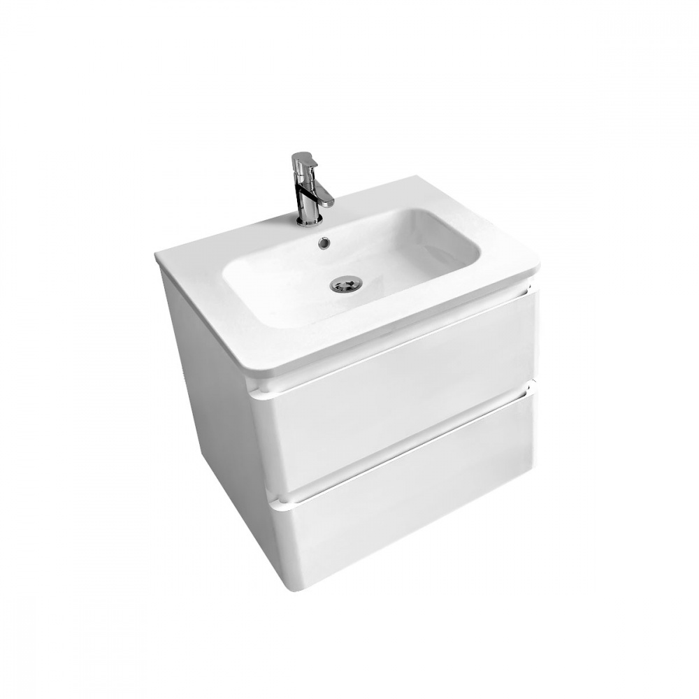 База под раковину VINCEA Alba 800 подвесная, 2 выкатных ящика soft close, L.White VMC-1A800LW