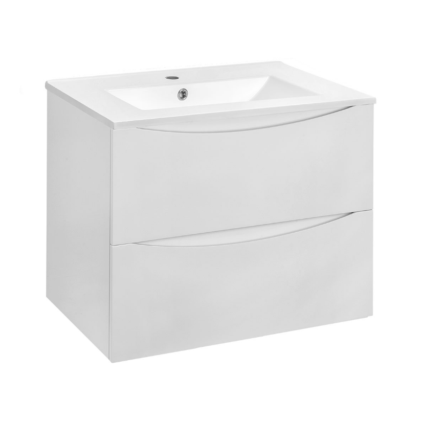 База под раковину VINCEA Mia 700 подвесная, 2 выкатных ящика soft close, G.White