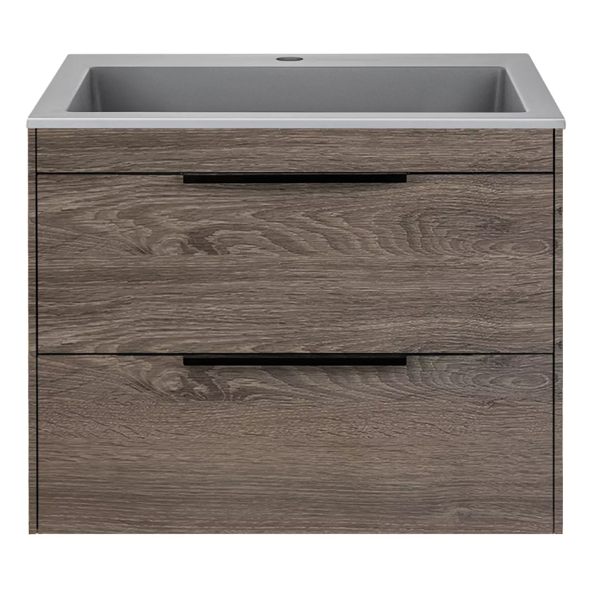 База под раковину Chiara 2D 600 подвесная, 2 выкатных ящика soft-close, R.Oak