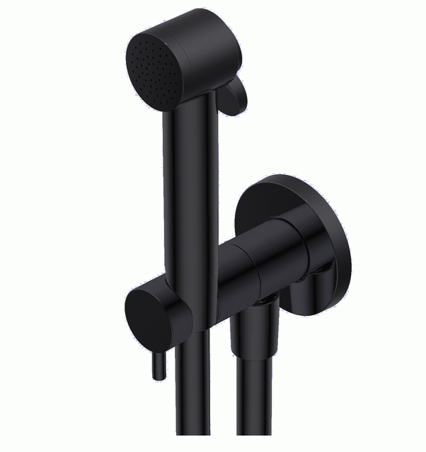 Набор гиг душ+подключение шланга с держателем, арт. 72J017C04, чёрный