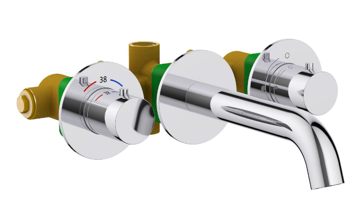 Смеситель д/р Saona 2381/00SM хром, встроенный с термостатом