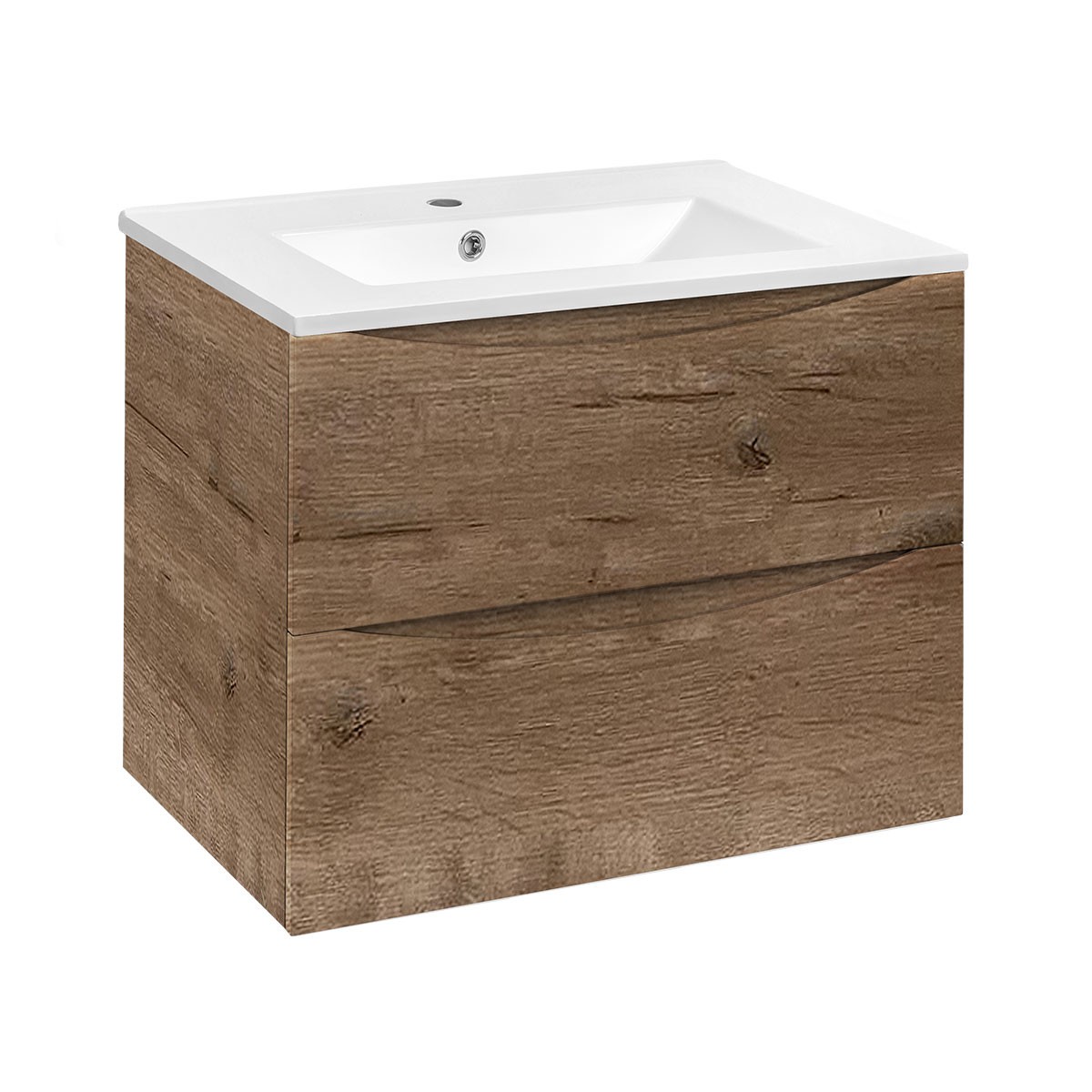 База под раковину VINCEA Mia 700 подвесная, 2 выкатных ящика soft close, V.Oak