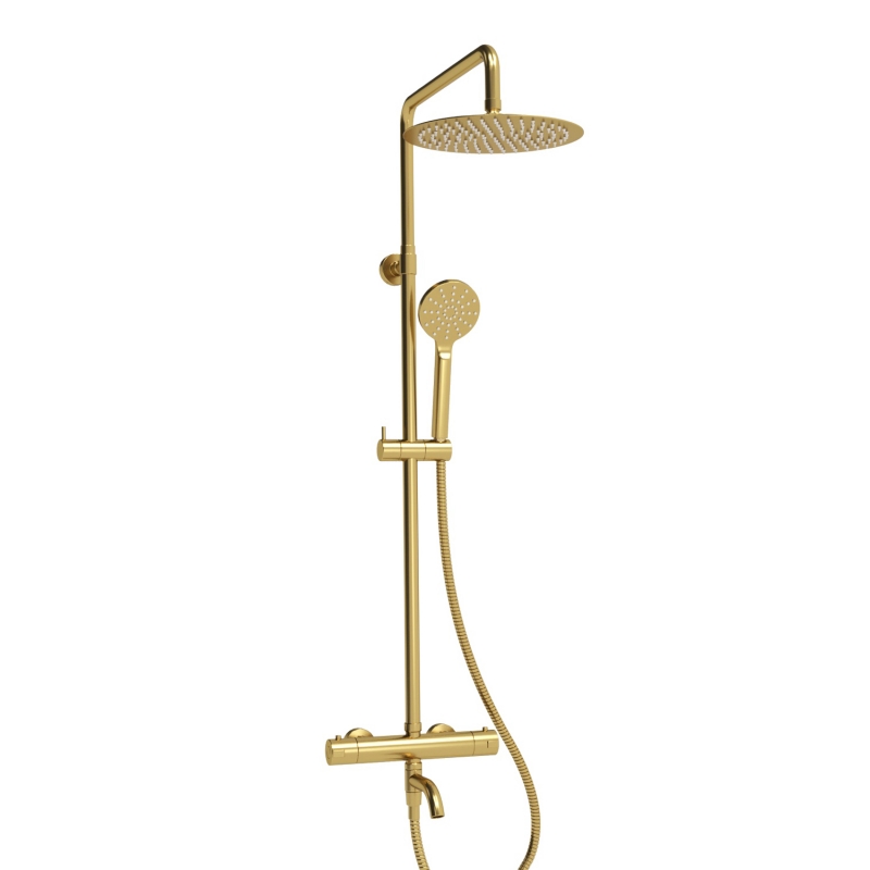 Душевой комплект с термостатическим смесителем Thermo WASSERKRAFT A188.208.207.PG глянцевое золото