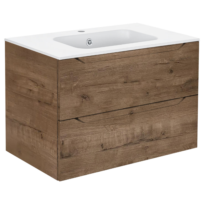 База под раковину VINCEA Norma 800 подвесная, 2 выкатных ящика soft close, V.Oak VMC-2N800VO