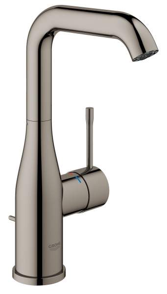 Смеситель для раковины GROHE Essence New высок. излив, сливной гарнитур темный графит 32628A01