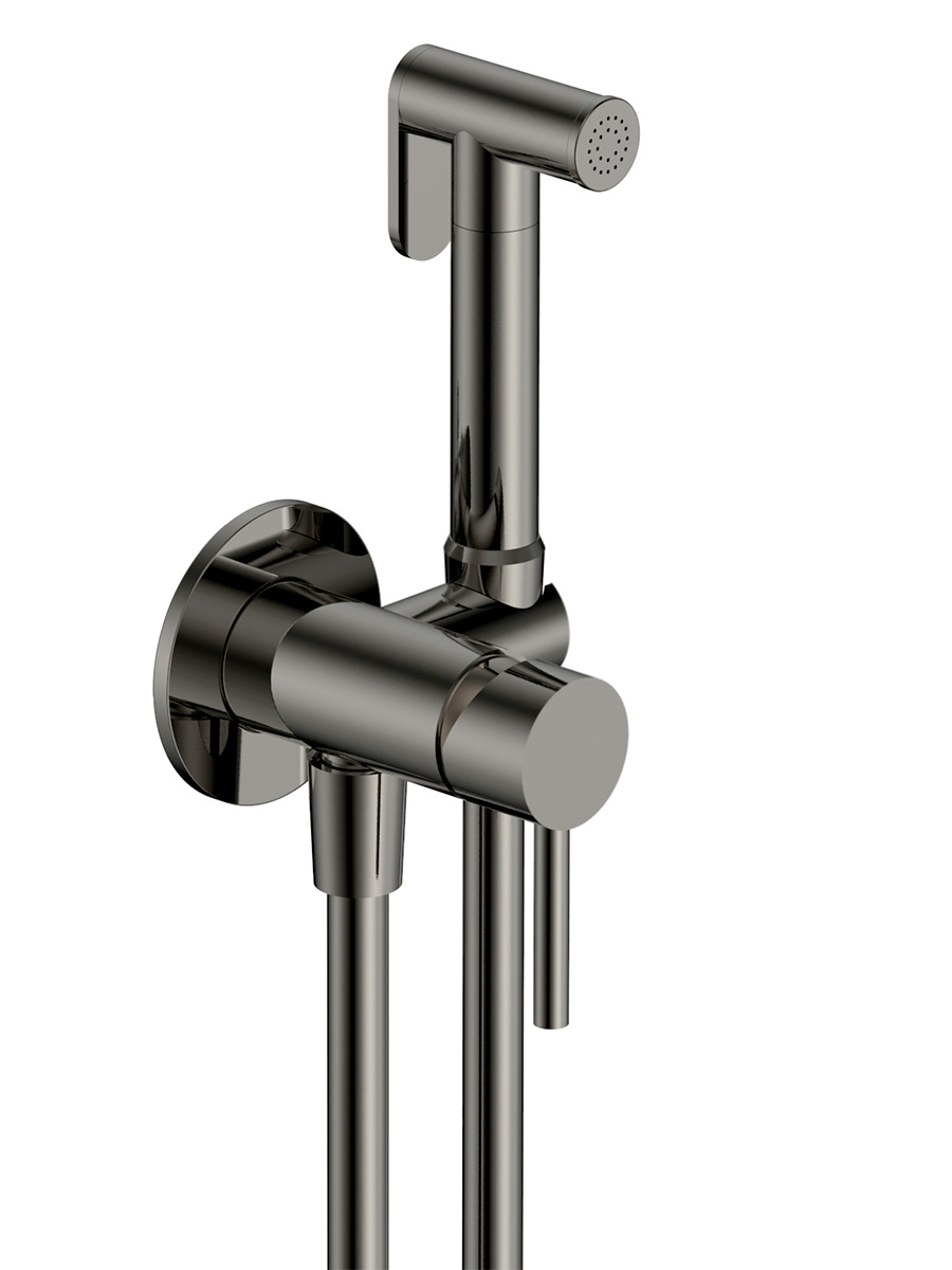 Смеситель с гигиеническим душем AQUAme Siena AQM6217GM, оружейная сталь