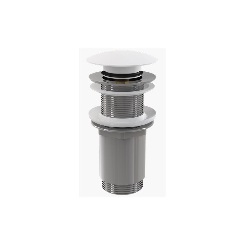 Донный клапан click/clack 1 1/4" с большой белой заглушкой, без перелива A395B