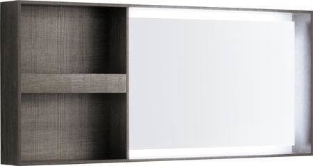 Зеркало с подсветкой и с ящиком Geberit CITTERIO 1334х584х140мм темный дуб 835636000