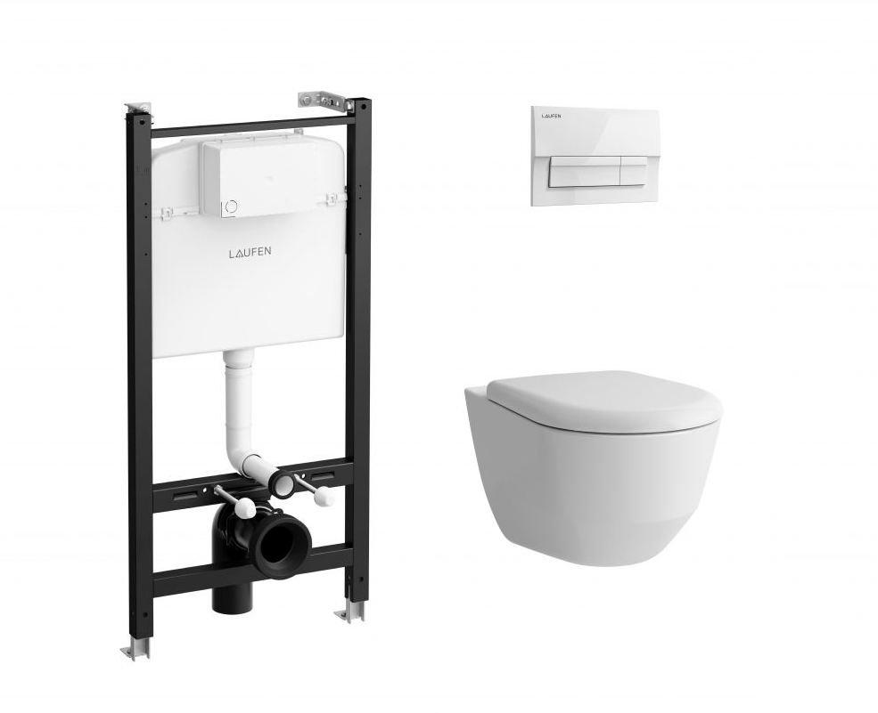 ПЭК  LAUFEN PRO ZRU9307716 (инсталл. + унитаз подвесной Rimless + сид.SoftClose + клав.бел)