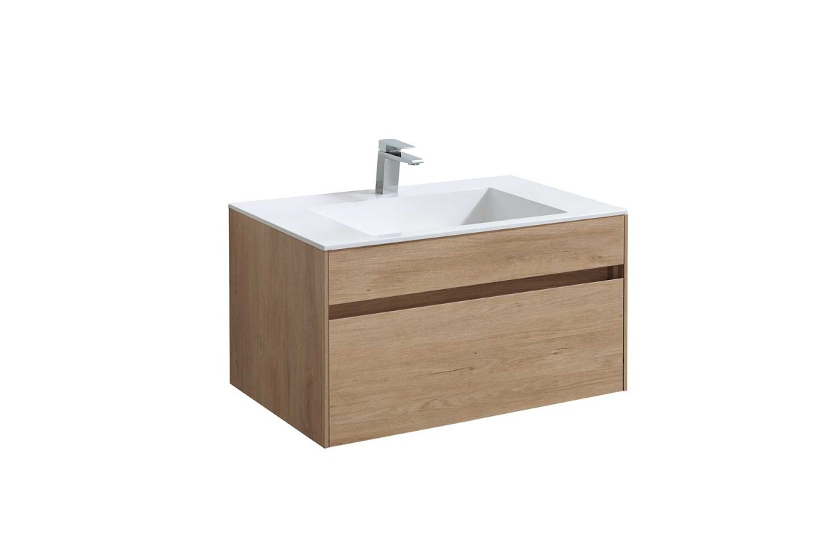 База под раковину Vincea Chiara 800 подвесная, 1 выкатной ящик soft-close, N.Oak