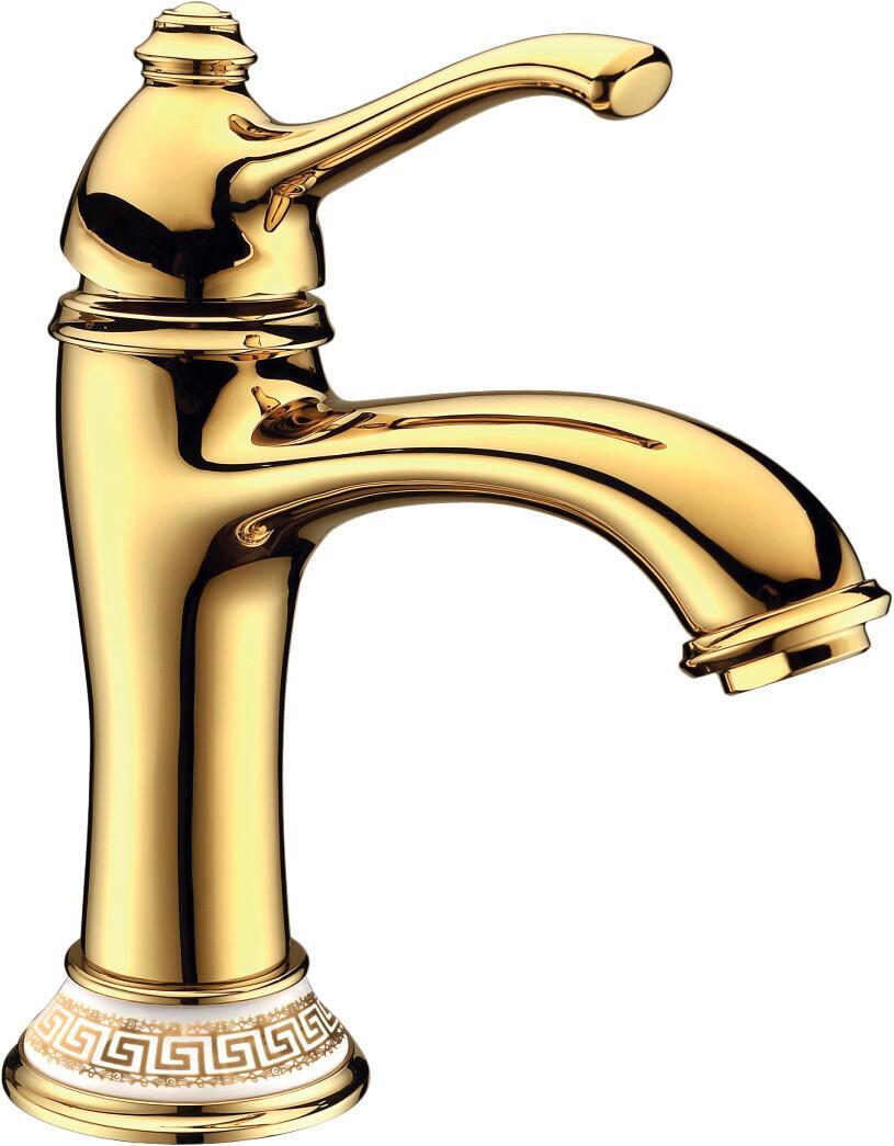 LM5506GG "Грик" Смеситель для умывальника монолитный, золото