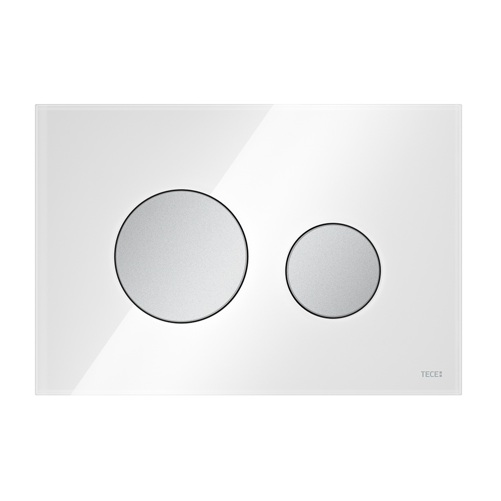 Кнопка смыва TECE Loop, стекло белое клавиши хром мат
