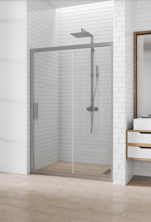 Дверь в нишу KUBELE DE019D2, 155х0х200см, чёрный матовый, с нанесением GuteClean