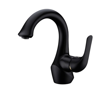 Смеситель для раковины Lemark SWAM чёрный/золото LM5406BG