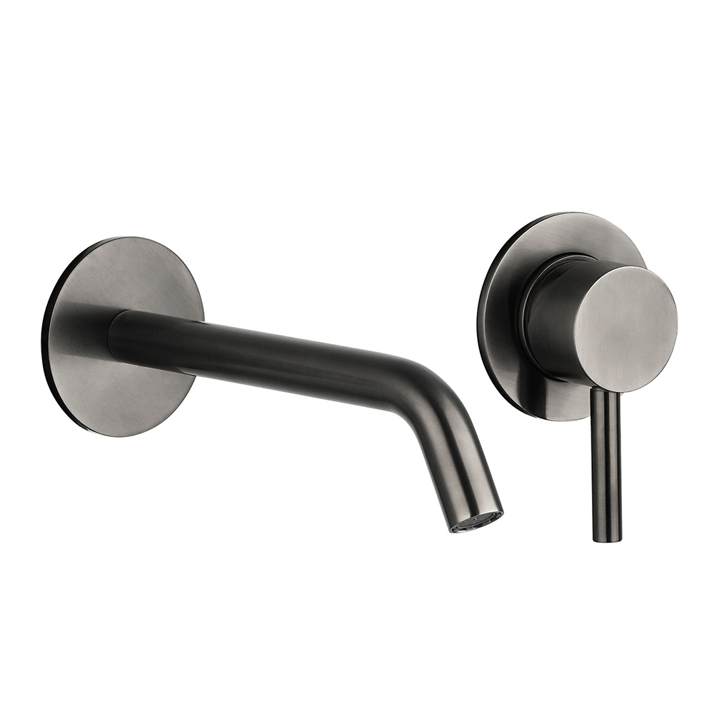 Смеситель для раковины AQUAme Siena AQM6215GM, настенный, оружейная сталь