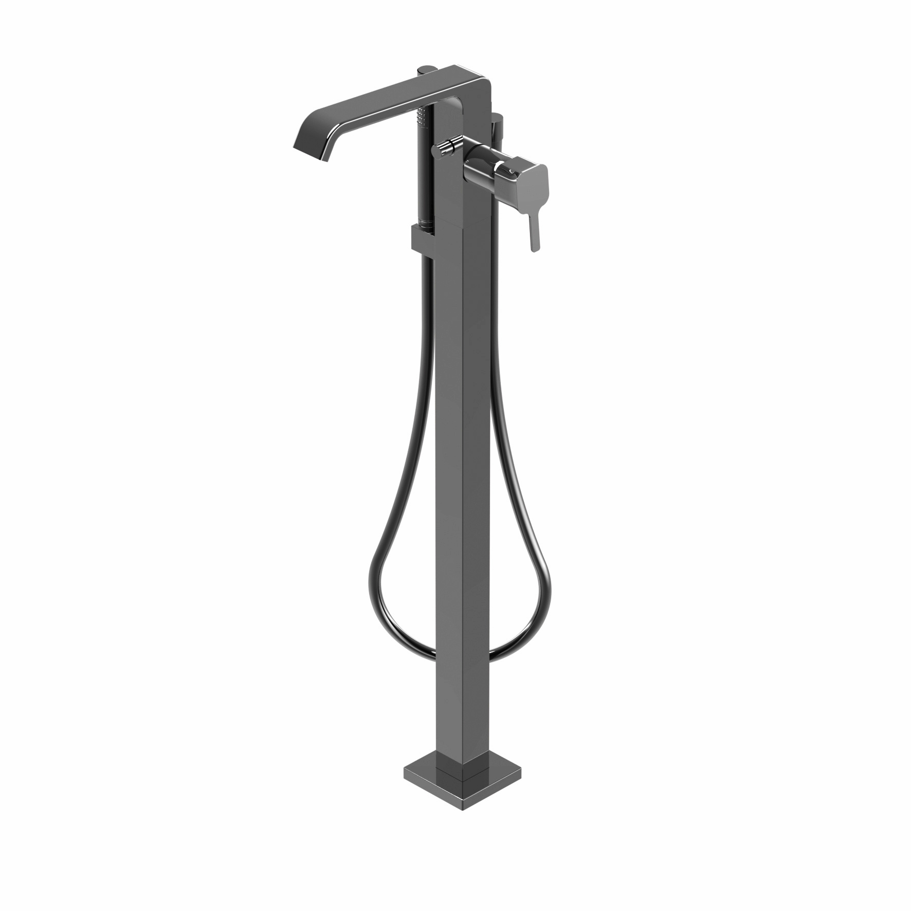 Смеситель д/в напольный TAORMINA черный хром(BOX RCMB201)