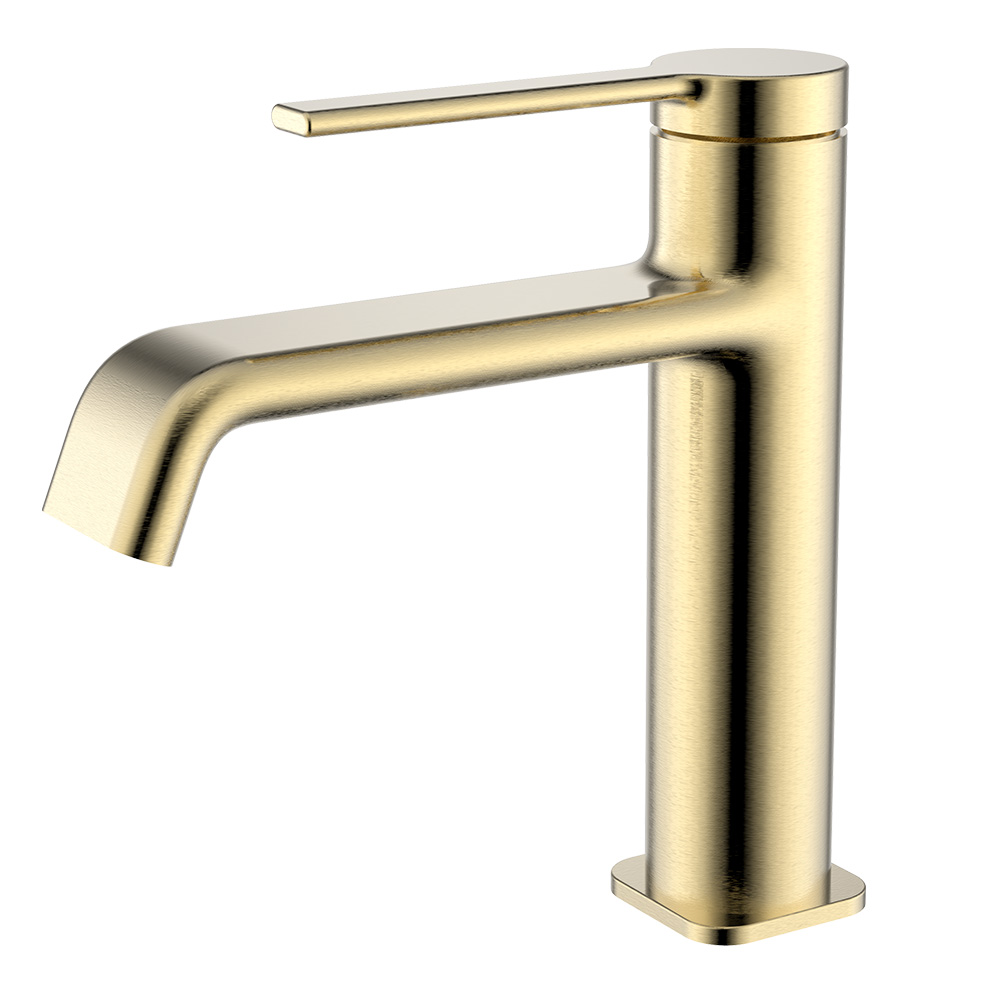 Смеситель для раковины AQUAme Asti AQM6410BG, шлифованное золото