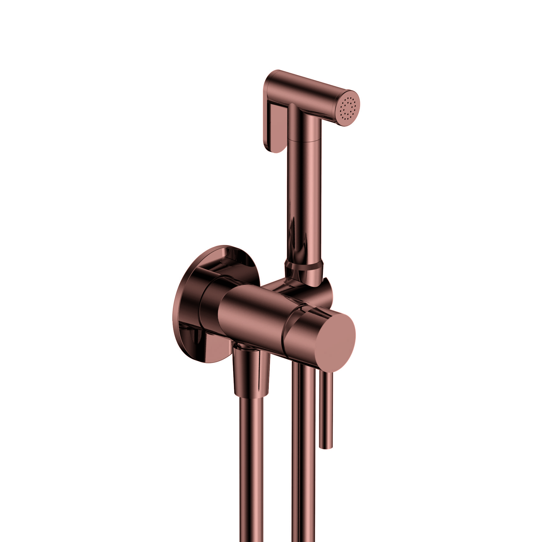 Смеситель с гигиеническим душем AQUAme Siena AQM6217BC, медь шлифованная