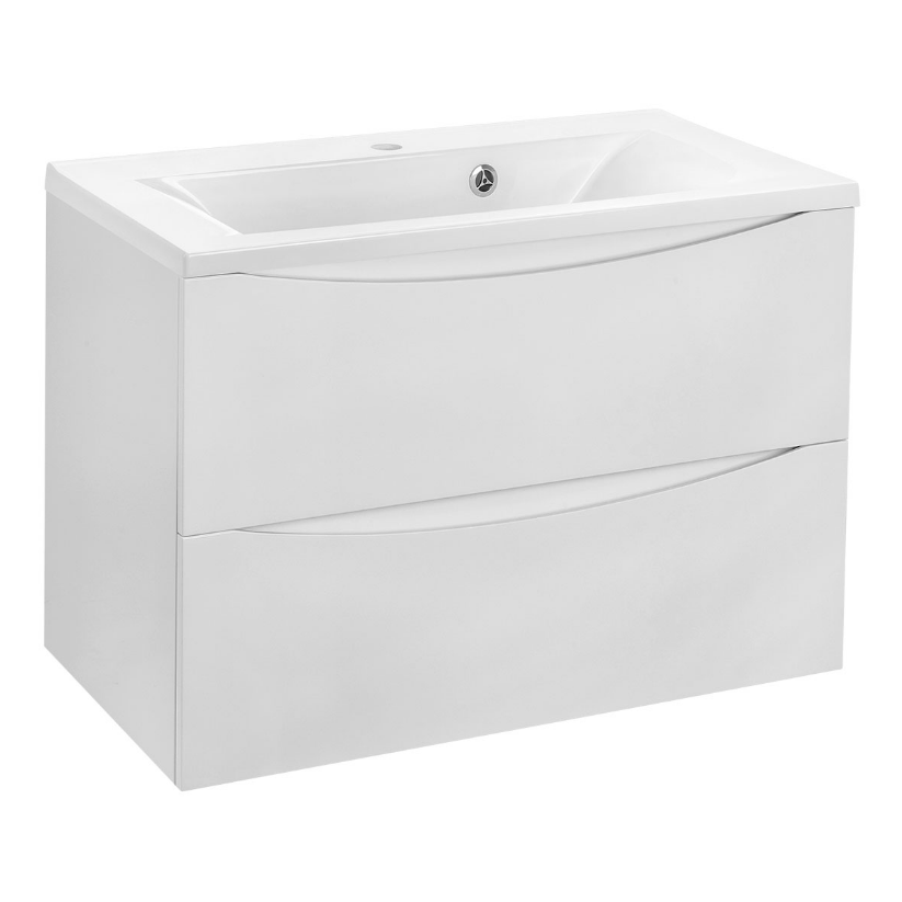 База под раковину VINCEA Mia 800 подвесная, 2 выкатных ящика soft close, G.White