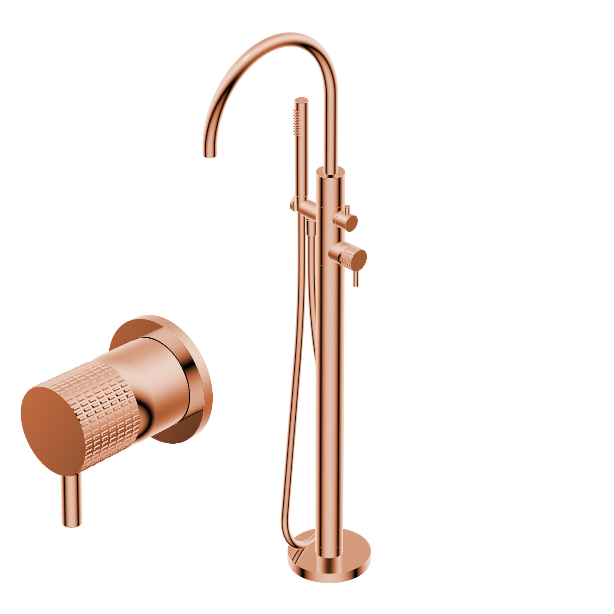 Смеситель д/в напольный IMPRONTE+TRATTO браш розовое золото(BOX PM00801)