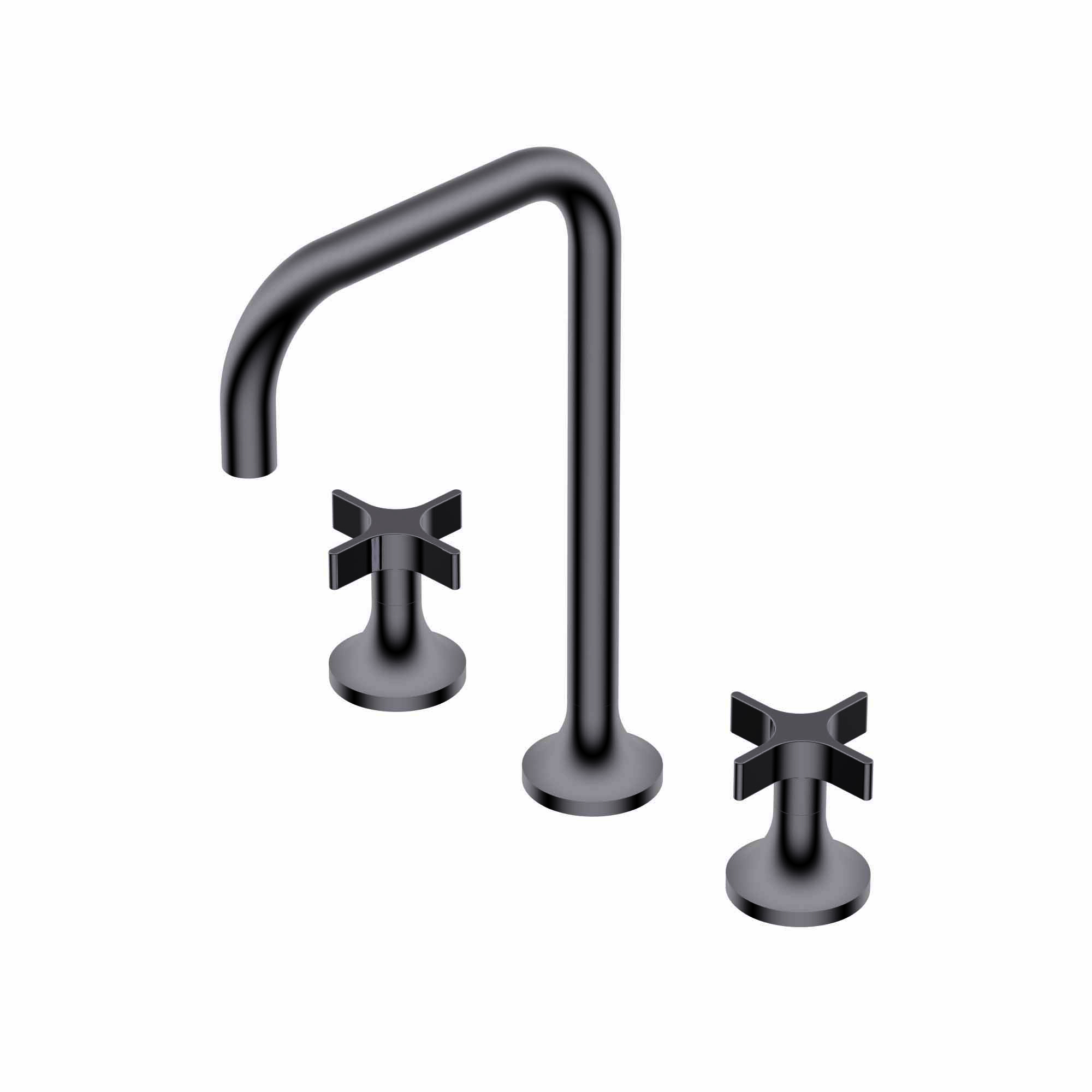 Смеситель д/р врезка CROSS черный хром