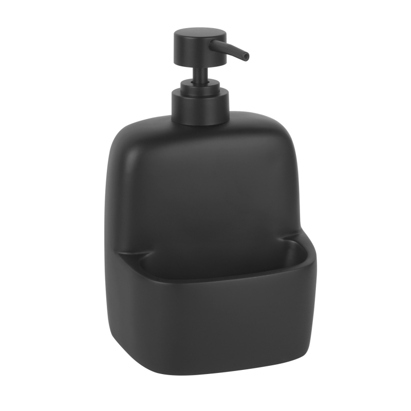 Дозатор для жидкого мыла с ёмкостью для губки WASSERKRAFT K-8499BLACK чёрный матовый