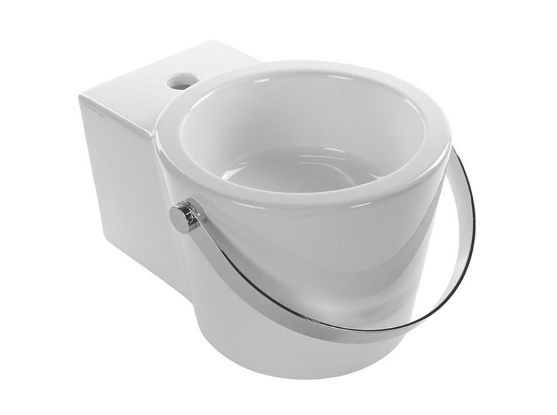 Раковина BUCKET 405х540х350, цвет белый, полотенцедержатель хром 8804CR