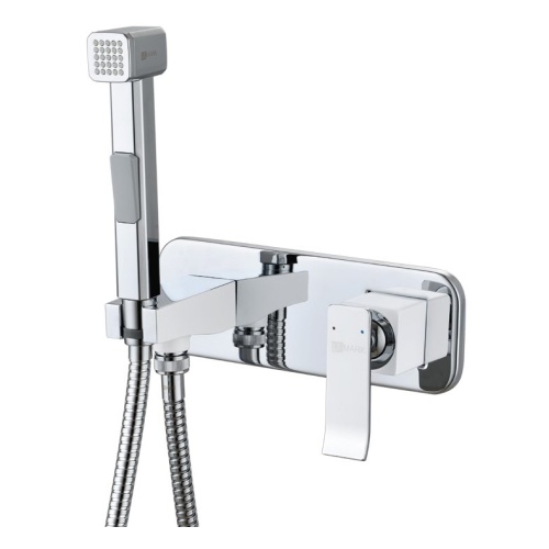 Смеситель с гигиеническим душем Lemark Контест встраиваемый хром/белый LM5819CW