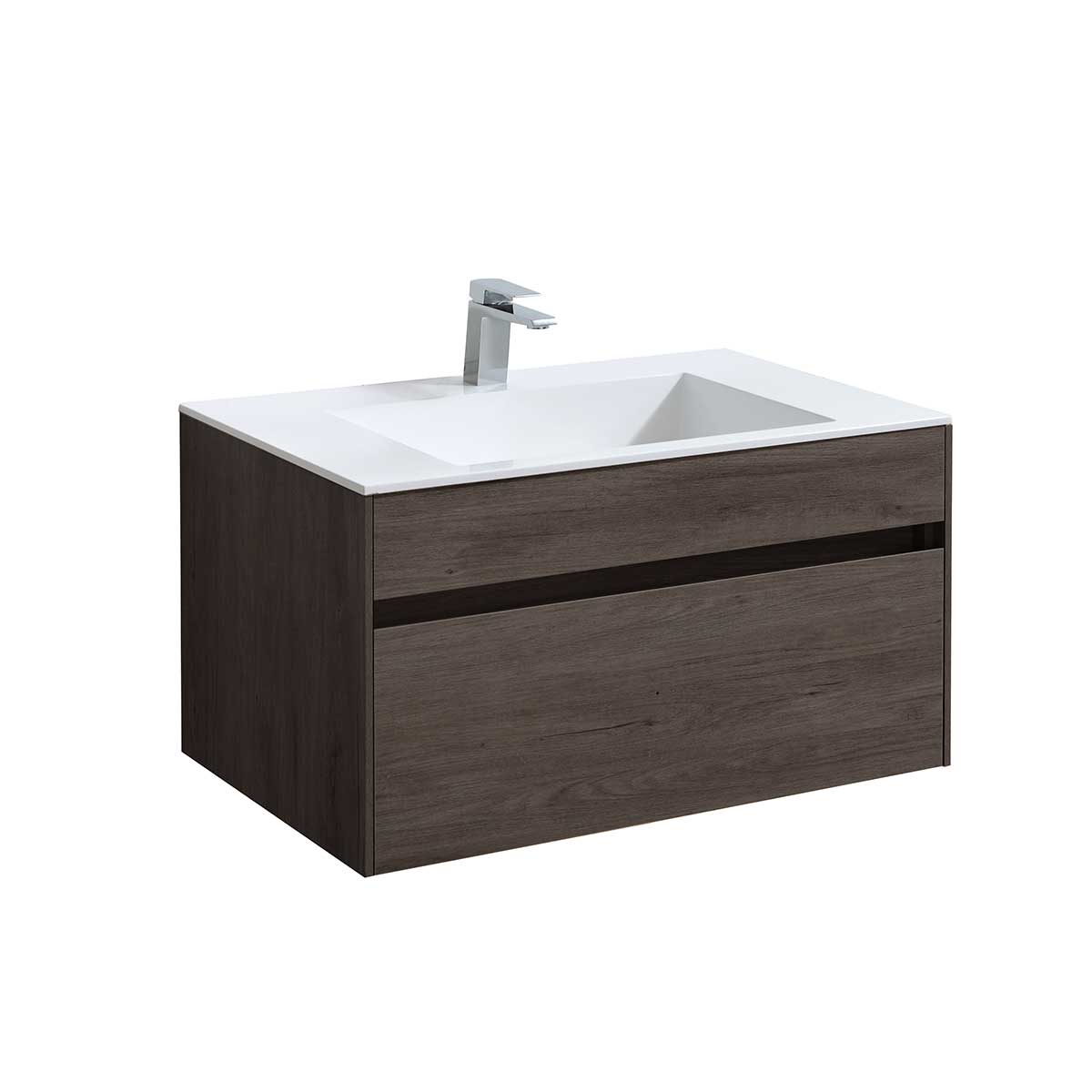 База под раковину VINCEA Chiara 800 подвесная, 1 выкатной ящик soft close, R.Oak VMC-2C800RO