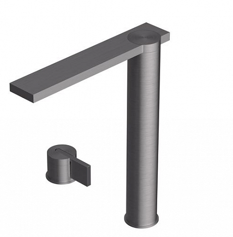 Смеситель д/р DOT316 однорычажный открытый черная  нерж.сталь